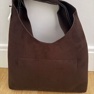 Banana Republic Dark Brown Suede Shoulder Bag